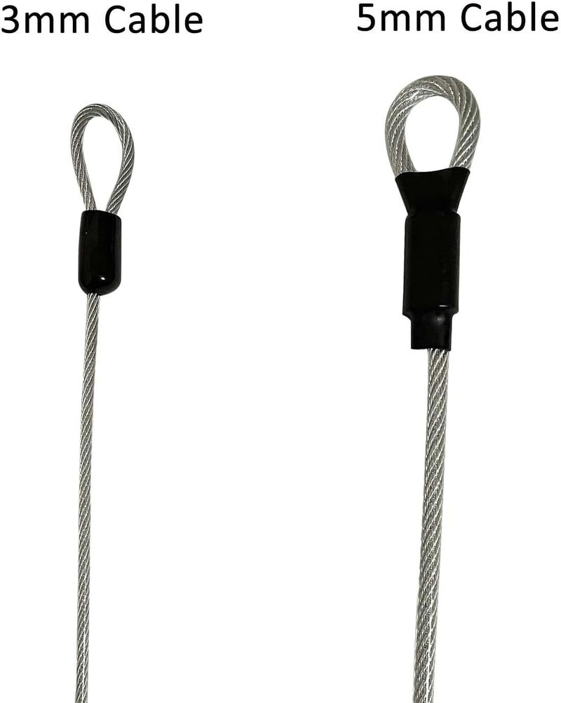GOMRQING 4FT 5mm Security Cable Lock,Braided Steel Vinyl Coated Safety Cable Luggage Lock,Flexible Steel Cable Security Wire Rope Double Loop - Image 4